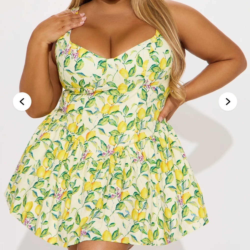 Fashion Nova Lemon Print Sundress